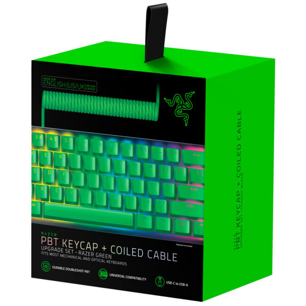 Package PBT 0006 PBT Keycap CoiledCable Green 2021 Front 3D